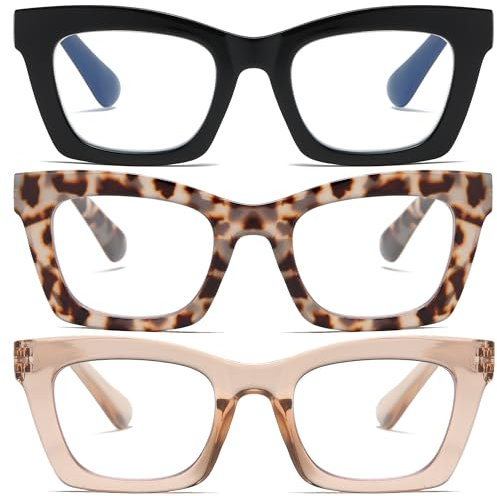 ZXYOO Occhiali da lettura da donna alla moda con blocco della luce blu e cerniere a molla A+1.50