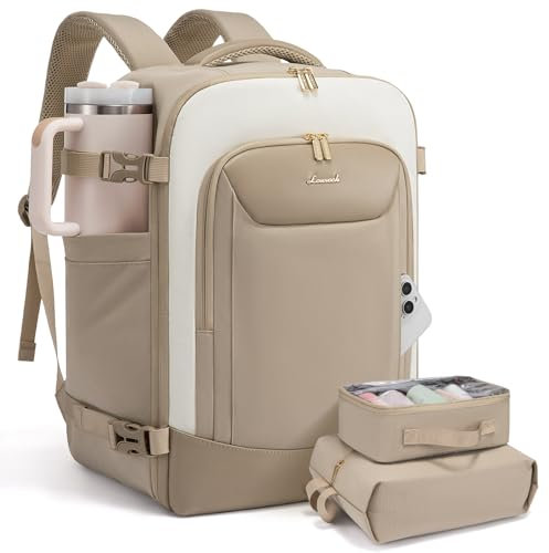 LOVEVOOK Handgepäck Rucksack Flugzeug Damen, 40L Groß Reiserucksack Travel Backpack Kofferrucksack mit Laptopfach, Wasserdicht Reisetasche für Geschäftsreise Business Weekend