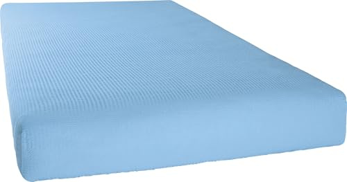 Erwin Müller Spannbettlaken Edel-Seersucker hellblau Größe 100x200 cm