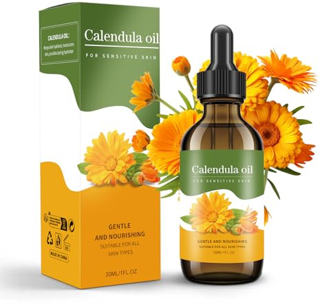 Calendula Oil for Skin - 100% Natural Calendula Oil for Moisturizing, Wrinkle Reduction, & Skin Firming | Perfect Natural Skin Moisturizer (1 Fl Oz)