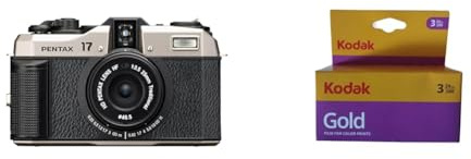 Pentax 17 + Kodak 6033971 guld 200 film (lila/gul) – 3 rullar – 24 exponeringar per rulle