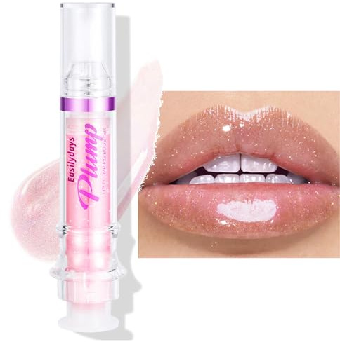 Easilydays Lip Plumping Booster, Spicy Lip Lipstick, Lifting Lip Gloss, Hydrating, Volumizes & High-Shine Plumping Lip Glass Mirror Lip Glaze Lip Makeup, Plump & Pout Lip Plumper for Women Girls (#02)