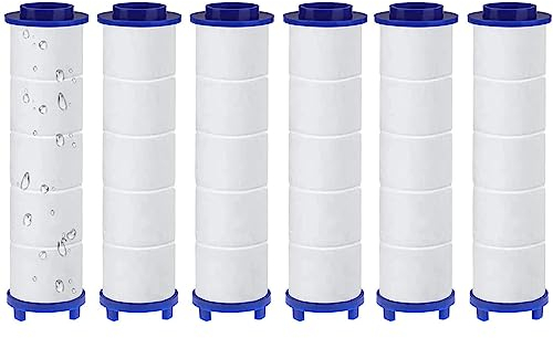 6pcs Filtro de Ducha de Mano de Algodón PP Reemplazable (Tamaño: 8 * 2,2 cm), Dokkita 6pcs Filtro de Ducha Antical, Filtro de Ahorra Agua para la Eliminación de Cartuchos de Sedimentos