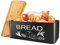 JIGUOOR Black Bread Bin, Large Space Saving Vertical Metal Bread Box with Bamboo Cutting Board Lid, Farmhouse Bread Bins for Kitchen Bread Storage, Dry food, Kitchen Parts Box, 12.99 x 7.08 x 4.72