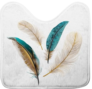 Douceur d'Intérieur, Tapis Contour WC (45 x 45 cm) Plumiss, Microfibre Imprimée