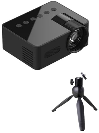Begchy Proyector LED HD 1080P inalámbrico para teléfono móvil mini proyector con soporte de proyector, reproductor de video portátil de cine en casa, fácil de usar, mano de obra fina -A