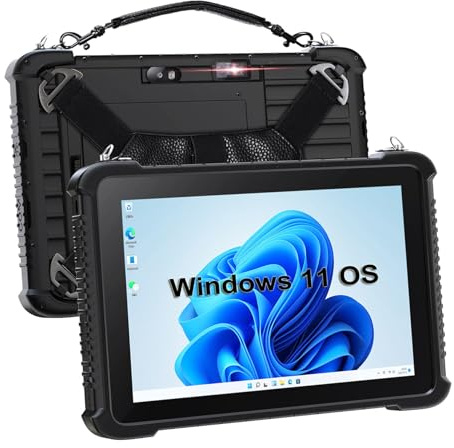 RUGLINE Tableta resistente Windows11 de 10.1 pulgadas, 4G LTE, GPS, resistencia al agua, legible a la luz solar, Intel N5100, 8 GB de RAM/128 GB ROM, FHD 1200 x 1920, Bluetooth, Wi-Fi dual para campo