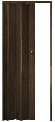 ESTO Porta a Soffietto con Serratura Chiave da Interno 84 x 215 cm Misura, Economy e Premium quality, Porta Scorrevole 6 Colori diversi Bianco, Noce, Ciliegio, Legno Scuro (Noce Pastello)