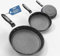 Kiseely Nonstick Fry Pan Skillet Set, 26cm+28cm+30cm Cast Iron Skillet 3 Pieces Set for Cooking, Professional Frying Pans Nonstick with Stay Cool Handle, PFAS-Free, Dishwasher Safe (CV6)