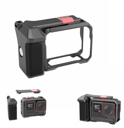 Gatofotograferingshandtag kit för Insta.360 Ace Pro 2/Ace Pro Xplorer Grip Kit, aluminiumlegering kamerabur med kallt sko-gränssnitt och slutare, med 1/4 skruvgränssnitt