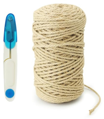 FAREASTSHOP 100M Garten Kordel 4 mm JuteSchnur Absofine Natürliche Jute Bastelschnur für Haushalt Garten DIY Kunsthandwerk Dekoration