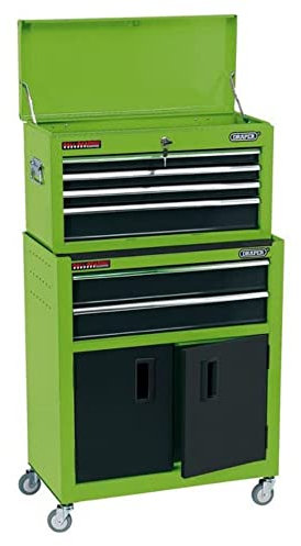 Draper 19566 24 Combined Roller Cabinet and Tool Chest (6 Drawer), Green