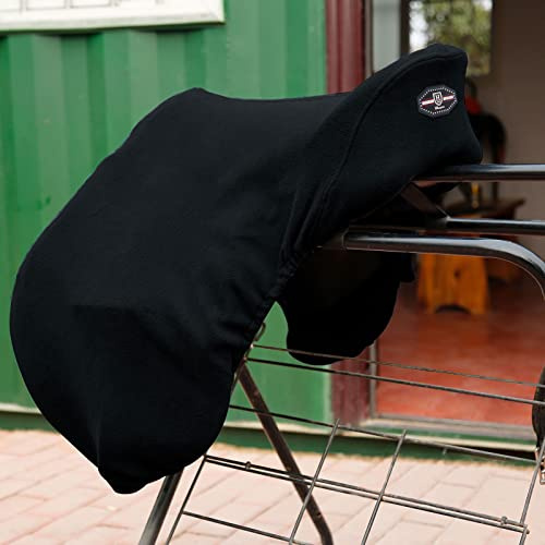 Harrison Howard Essential - Funda de Forro Polar para Silla de Caballo, para Doma de Caballo, protección fiable, prevención del Polvo, Lavable a máquina, Color Negro