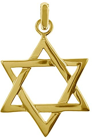 Pendentif étoile de David Plaqué Or 750/000 - Mixte