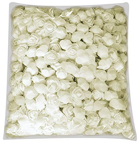 DIY Rose Head, 500 unids PE Espuma Rosa Cabeza Flor Artificial para DIY Oso Muñeca Boda Decoración Casa Blanca Leche 500 piezas