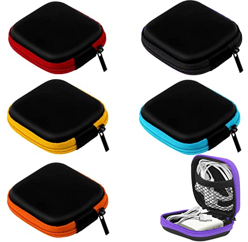Shengbangym 6 Stück Kopfhörer Tasche, Mini Hardcase Aufbewahrungsbox, Eva-Tragetasche Aufbewahrungstasche, Earphones Etui Case, Kopfhörer Box,Für Kopfhörer, Earbuds Bluetooth U Disk Sd-Karten
