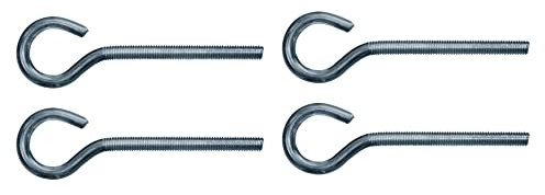 Screws City Pernos de gancho abierto M8 x 150 mm con rosca métrica, pernos de gancho de acero para colgar (paquete de 4)