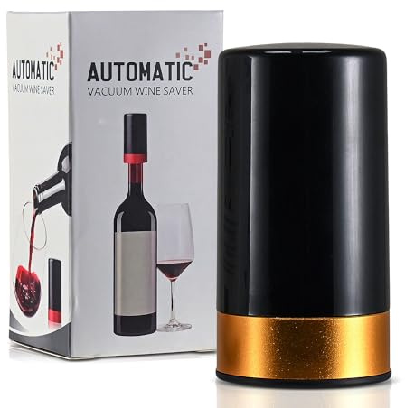 Berkware Automatic Vacuum Wine Saver - 2-in-1 Electric Wine Vacuum Stopper and Pump with Intelligent LED Display to Keep Wine Fresh