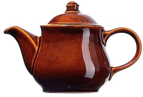 KADAX Teekanne aus Keramik, Wärmehaltender Teekessel im Landhausstil, Spülmaschinensichere Kanne aus hochqualitativer Keramik, Teekanne für Zuhause oder Büro (Ohne Aufwärmer)