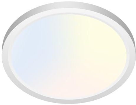 zemty 12W LED Ceiling Light, 3000K/4000K/6500K Bathroom Lights Waterproof, Ultra Thin Round Flush Lighting for Toilet Porch Hallway Utility Room 16cm