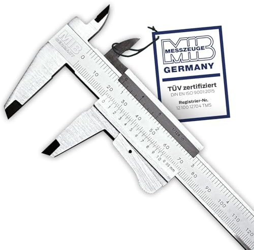 MIB Messschieber mit Momentverstellung DIN 862 200mm | Schieblehre Analog Edelstahl | Messschieber | Schublehre Metall | Messwerkzeug | Caliper | Durchmesser Messgerät | Schiebelehre Metall