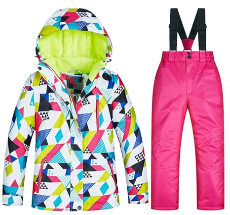 HEONSATI Tute Completo Da Neve Completi Sci Piumino Invernale Impermeabile Tutine Neve Moda Completo Unisex Bambino Da Neve Termiche Tute Set Snowboard Bambini E Ragazzi Leggero Per Andare Sulla Neve
