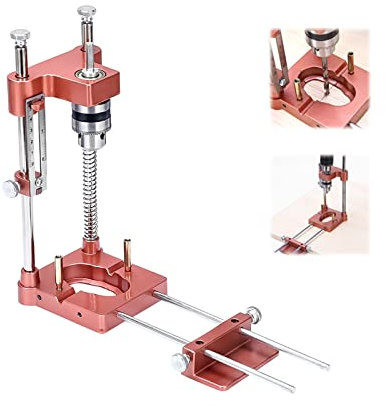 Soporte de taladro con portabrocas, guía de plantilla de perforación ajustable, herramienta de carpintería de precisión portátil, guía de taladro, herramientas de guía vertical, juego de herramientas