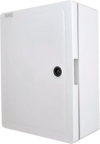 RoadEu – Coffret électrique IP65 250x330x130mm – Boîtier mural étanche avec porte verrouillable, plaque de montage et rail DIN – Pour installations extérieures et industrielles