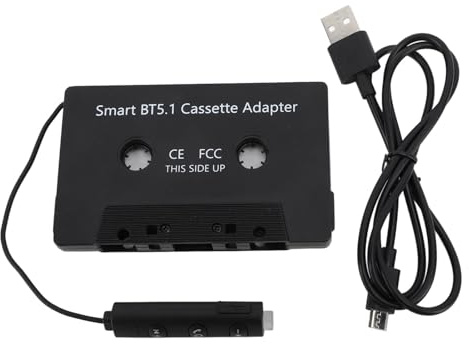 RiToEasysports Receptor de Cassette BT5.1 Adaptador de Transmisión de Música Inalámbrica para Camiones de Autos con Reproductor de Cassette, Recordatorio de bajo Potencia para la Compatibilidad