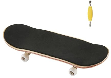 Tabanzhe Fingerboard Skateboard, Mini Professional Finger Skateboard, Wood Wooden Fingerboard with Screwdriver, DIY Assembly Finger Board for Party Gifts Bag Fillers