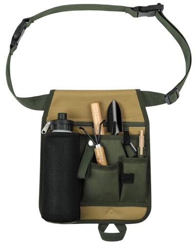 Alaoo Marsupio per Utensili Giardino, Unisex Maneggevole Giardino Giardinaggio Fioraio Vita Cintura Degli Attrezzi Borsa Titolare, Design Multitasche, Adatto a Giardinieri, Carpentieri e Operai