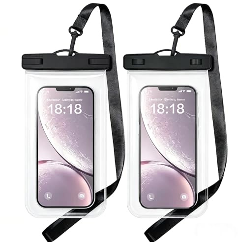 DTOHMOM Funda impermeable para teléfono móvil, 2 piezas IPX8, protección para nadar y contra el agua, protección especial contra la deriva, para iPhone/Xiaomi/Samsung varios teléfonos de 7 pulgadas y