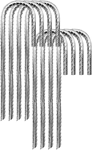 Garden Mile 30,5 cm große, robuste Zeltheringe, 8 Stück, Metall-Erdspieße für Gartenzaun, Stahlzaunstifte, Zaunpfähle, Metallspikes, robuste Pavillon-Heringe, Fußballtorheringe