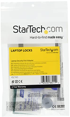 StarTech.com Adapter für Sicherheitssteckplatz (K-Slot, Universal, Laptop-Schloss, Diebstahlsicherung) Silber