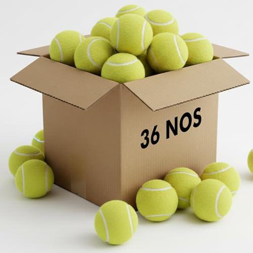 EPISENT Tennis Balls Pack of 36 | Ideal for Sports, Practice, Pet Play, Dog Training, Throwing Machine & All Court Types | Includes Mesh Carrying Bag