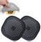 Bovinde Hair Drain Catcher,Square Drain Cover for Shower Silicone Hair Stopper with Suction Cup,Easy to Install Suit for Bathroom,Bathtub,Kitchen 2 Pack(Black)