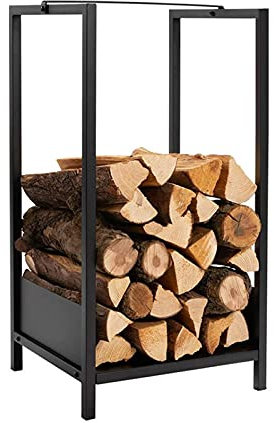 Culle portalegna Portalegna in Metallo Alto 75 Cm, Porta Legna per Caminetti da Interno Ed Esterno, Dispositivo di Impilamento della Legna di Grande capacità, Facile da Installare