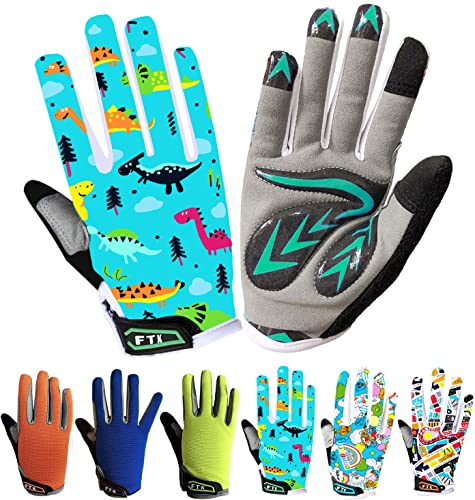 LOVMEAD Fahrradhandschuhe Kinder für Jungen Mädchen Alter 4-12, MTB Handschuhe Paar Outdoor Sport Rennrad Fahrrad Bike Handschuhe Frühling Sommer (L, Cyan)