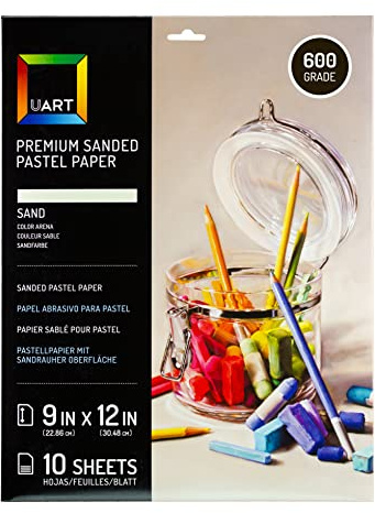 Uart Geschliffenes Pastell-Kunstpapier, cremefarben, 22,9 x 30,5 cm, Körnung #600, 10 Blatt