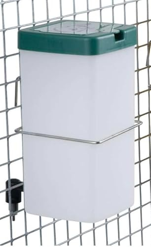 S M Pet Supplies Abreuvoir carré pour lapins, poussins, volailles, gibiers et petits animaux – Naturel, 1 litre