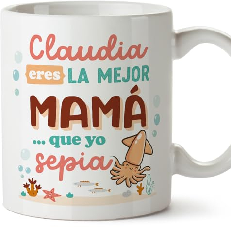 MUGFFINS Tazas Personalizadas para MADRE/MAMÁ - En Español - Mejor que yo Sepia - 11 oz / 330 ml - Regalo personalizable original y divertido