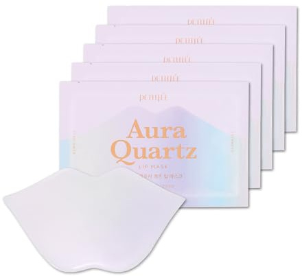 Aura Quartz Hydrogel Lip Mask 5ea - Moisturizing Lip Mask with Retinol, Peptide, Collagen, PDRN, Bakuchiol, Anti-aging Lip Care for Dry Lips, Reduces Laugh Lines, Smooth and Plump Lips