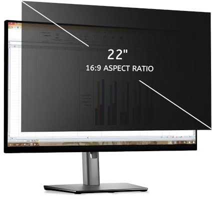 MOBDIK Schermo Privacy Rimovibile per Computer da 22 Pollici per Monitor con Rapporto 16:9, Filtro Antiriflesso per Luce Blu, Anti-Spia, Protezione Degli Occhi