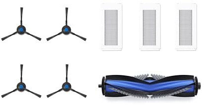 ECOVACS Kit di ricambio standard per aspirapolvere robot Deebot N30 PRO OMNI/N30 OMNI/N20e PLUS/N20e, 1 spazzola principale antigroviglio, 2 spazzole laterali, 3 filtri antibatterici, accessori origin