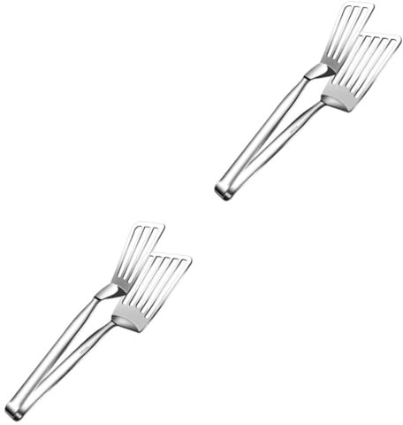 Amosfun 2stücke Fischspatel Mit Langem Griff Multifunktionale Zange Zum Wenden Von Fisch Steak Und Gemüse Rutschfester Küchenhelfer