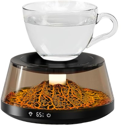 OBEST Koppvärmare, justerbar i 4 steg, intelligent värmeljus för koppar, uppvärmning av kaffe, te, mjölk, drycker, lämplig för hem, kontor