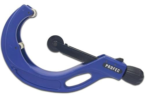 Profec Rohrschneider 100-168 mm, Stahlschneider für PVC, PE, PP, PP-R Rohre, manuelle Drehfunktion, Aluminiumgehäuse, Präziser Schnitt, für DIY und Handwerk, ISO & CE-zertifiziert