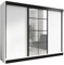 A&J MöbelLand Schwebetürenschrank ORAVELLE Kleiderschrank 3-türig mit Schubladen, und Spiegel, Garderobe 200 cm (Weiß)