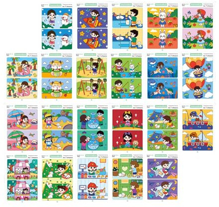 Tewzafiya Memory Spiel - Unterschiedliche Karten Finden,Förderspielzeug Pädagogisches Fehlersuche Lernspiel Für Kinder Entwicklung