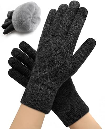 Gants Hiver Homme Femme - Gants d'écran tactile chauds avec doublure intérieure douce,Gants d'hiver en Alpaga.